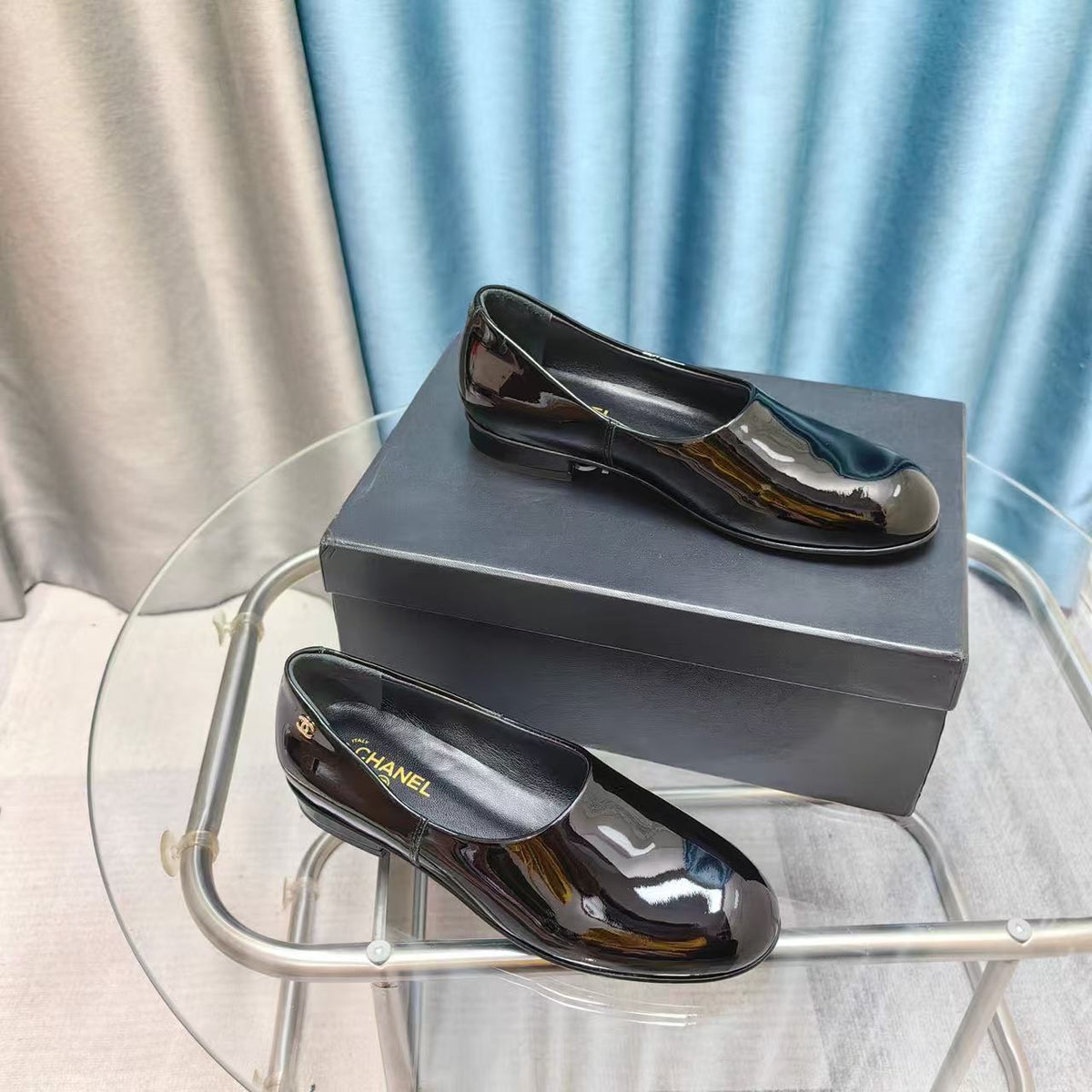 Chanel 2025 Loafer Black Patent Leather