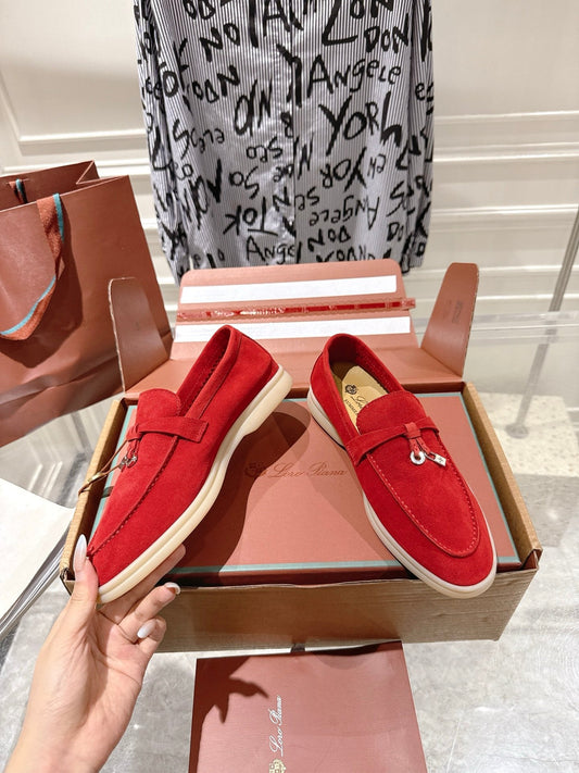 LP Summer Charms Walk Loafers Red Suede 565850