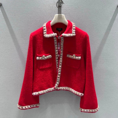 CC 26 Short Jacket Red White Wool 340296