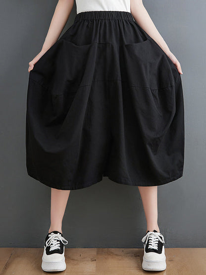 Casual Elasticity High Waisted Wide Leg Pants