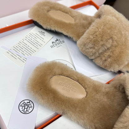 HM Oran Sandal Light Beige Wool Velvet 598194