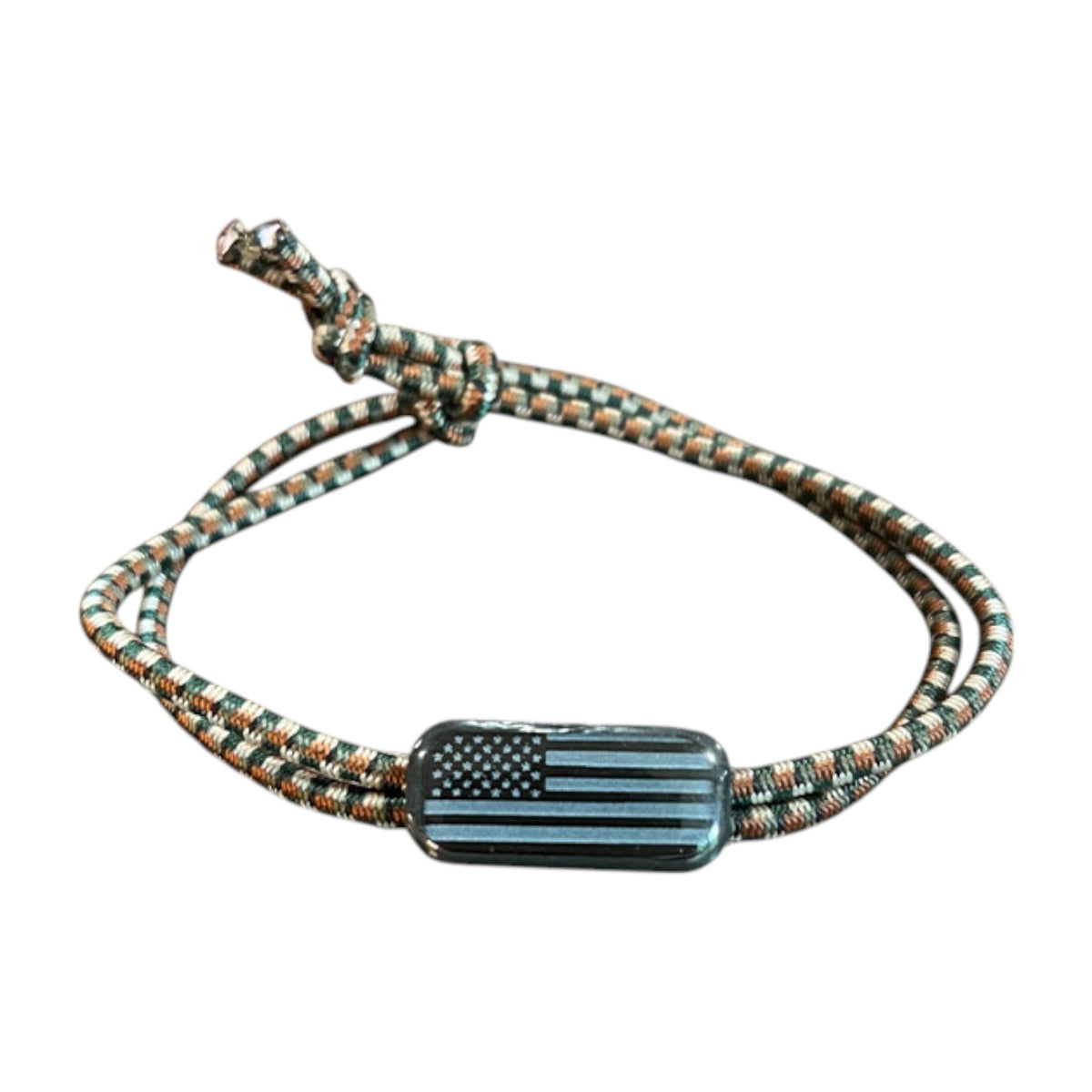 American Flag Adjustable Cord Bracelet in Camo