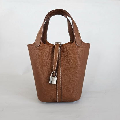 Hermès 18 Picotin Clemence Gold Bag