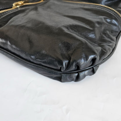 Fendi black leather hobo bag