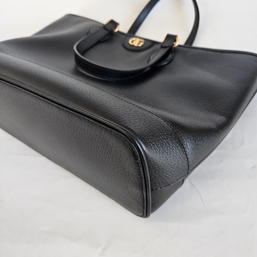 Gucci Black Leather Tote Small Bag