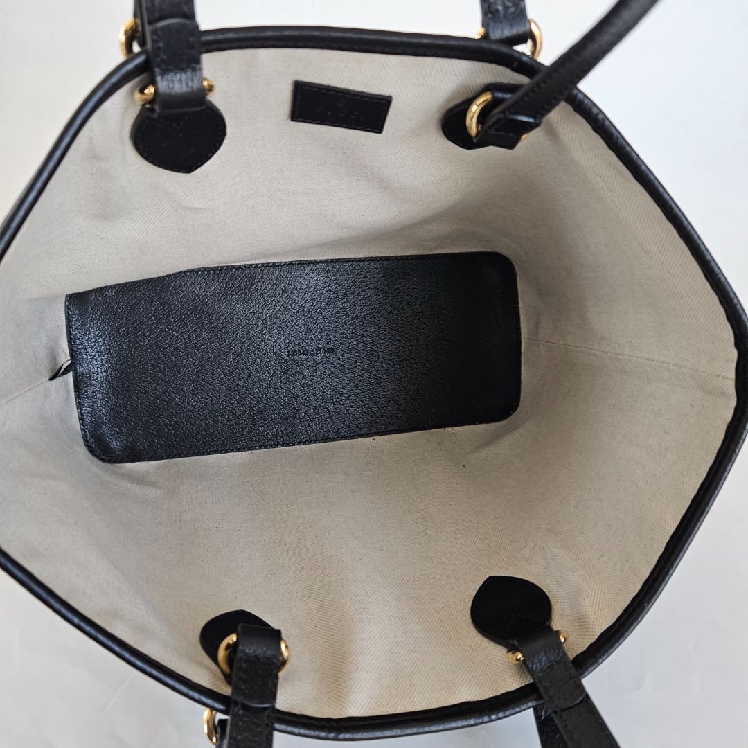 Gucci Black Leather Tote Small Bag