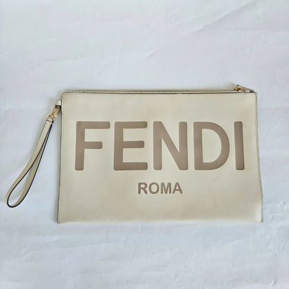 Fendi Roma Beige Clutch