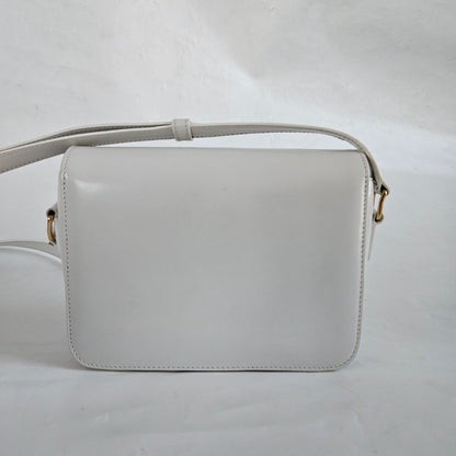 Celine Shiny White Teen Triomphe Bag