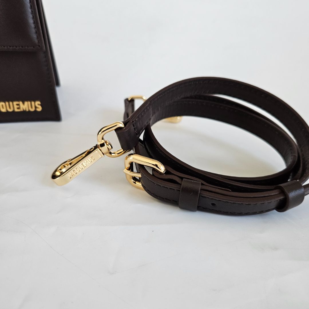 Jacquemus Le Bambino brown leather shoulder bag