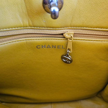 Chanel Yellow Vintage Shoulder Small Shopper Tote
