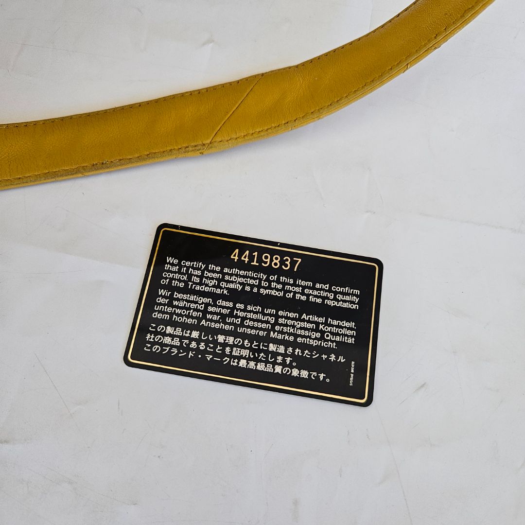 Chanel Yellow Vintage Shoulder Small Shopper Tote