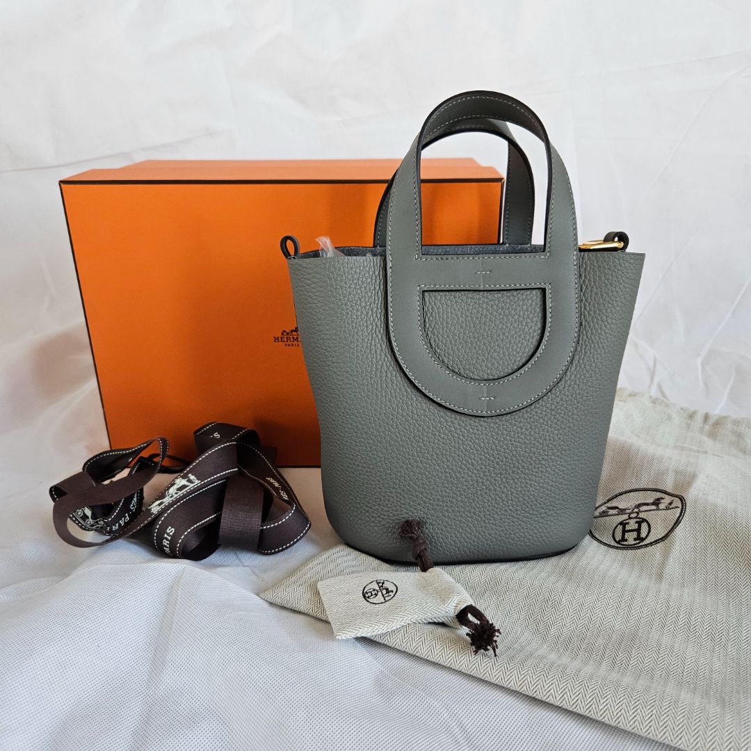 Hermès In The Loop 18 Bag in Clemence Taurillon Gris Meyer