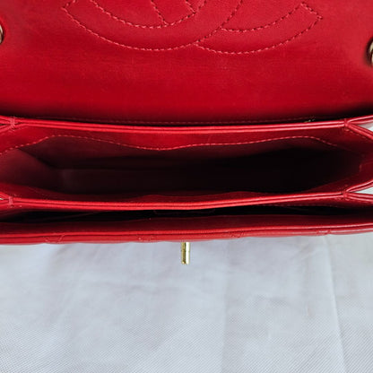 Chanel Trendy CC Red Quilted Top Handle Bag