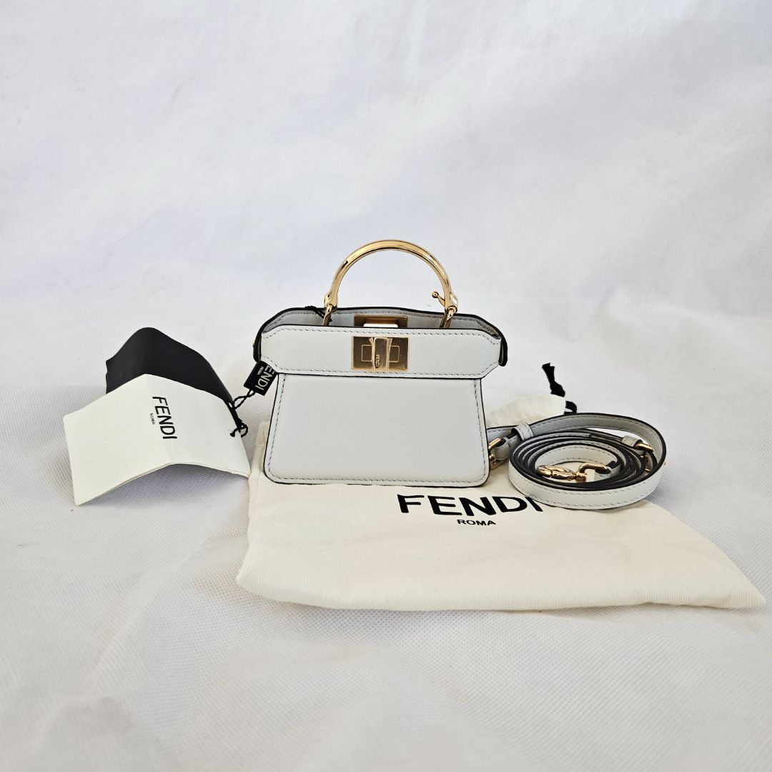 Fendi Nano Peekaboo Calfskin ISeeU Maxi Handle satchel