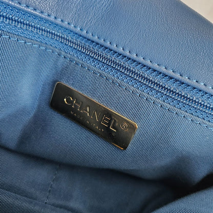 Chanel Blue Quilted Leather Small 19 Flap Bag
