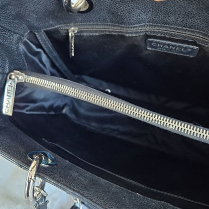 Chanel black GST tote bag caviar