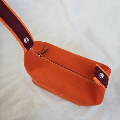 Hermès Orange Canvas Toile Bride-A-Brac Small Travel Case