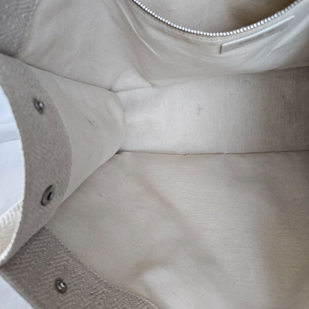 Saint Laurent Rive Gauche Tote Bag in Linen and Leather