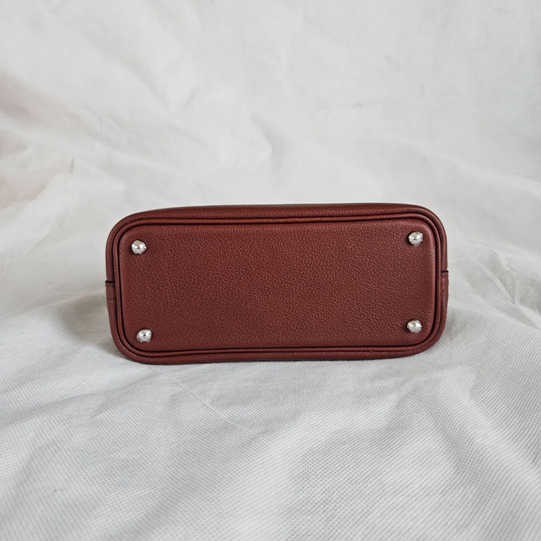 Hermès Mini Bolide 1923 Mini Evercolor 55 Rouge H bag with palladium hardware