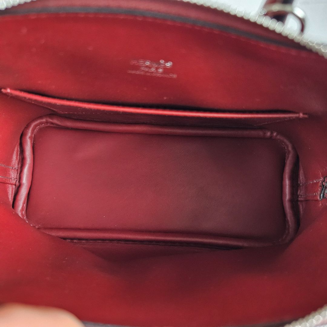 Hermès Mini Bolide 1923 Mini Evercolor 55 Rouge H bag with palladium hardware