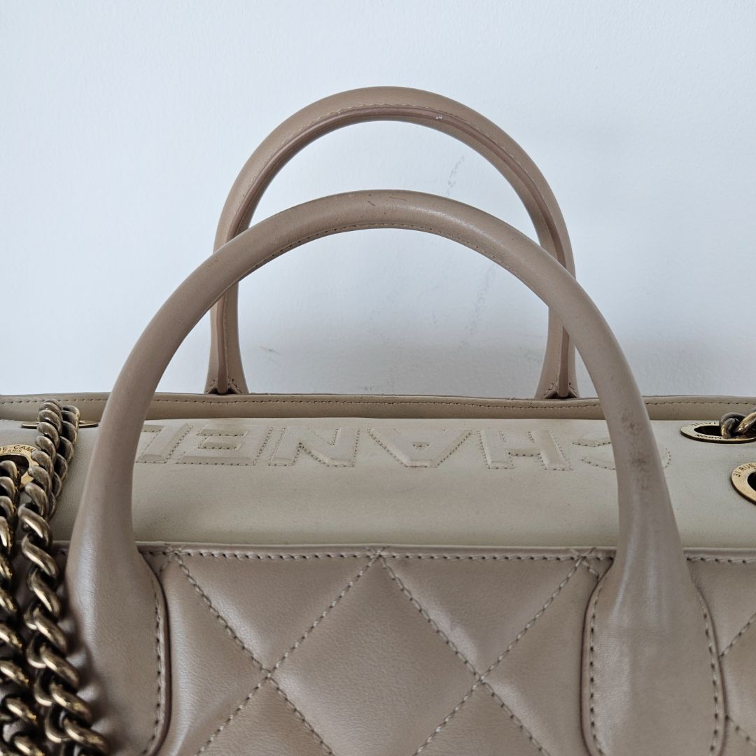 Chanel Lambskin Portobello Tote Beige Bag