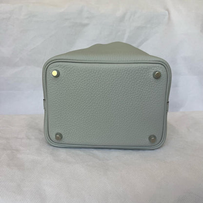 Hermes Picotin Lock 18  Taurillon Clemence Blue Pale PHW Bag
