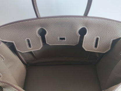 Hermes Birkin 30 Etoupe Clemence Palladium Hardware Bag