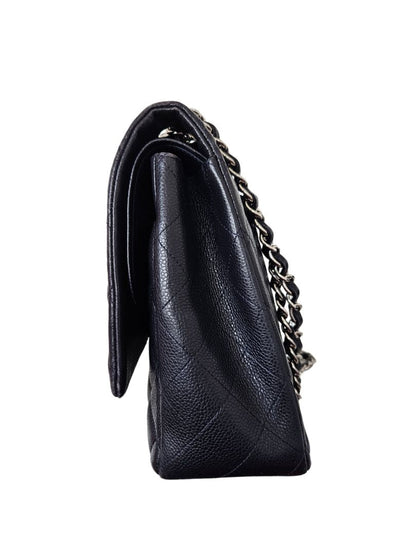 Chanel Navy Blue Caviar Leather Classic Double Flap Bag
