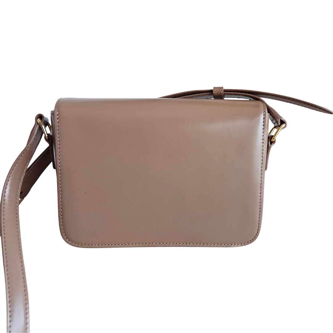 Celine Teen Triomphe Bag in Shiny Bronze Calfskin