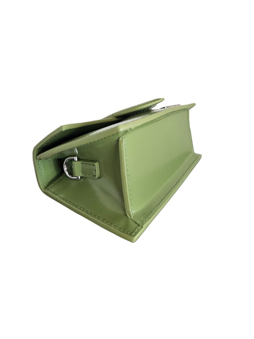 Jacquemus  Olive Green Leather Le Bambino Top Handle Bag