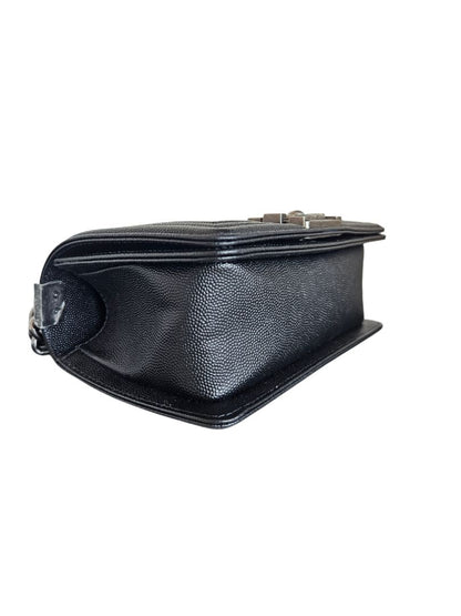 Chanel Black Quilted Caviar Leather Le Boy Flap Small Bag