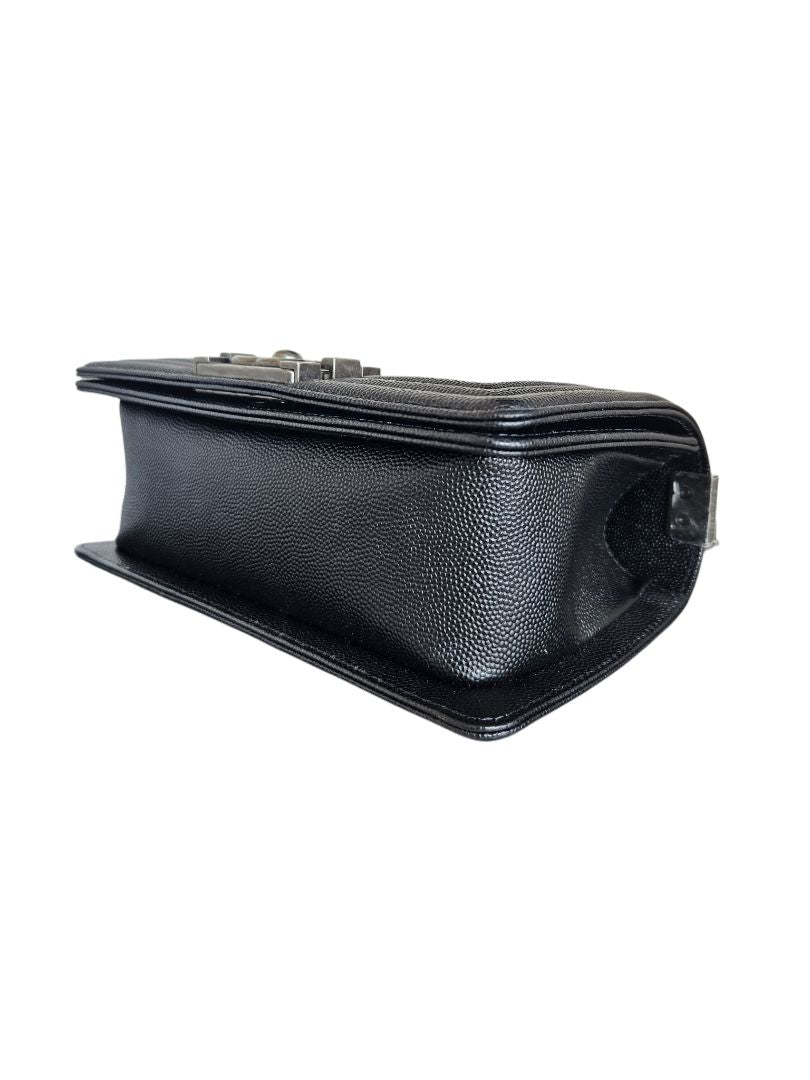 Chanel Black Quilted Caviar Leather Le Boy Flap Small Bag
