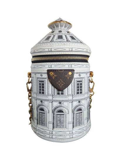 Louis Vuitton Cannes Vase Limited Edition Fornasetti Architettura Print Shoulder Bag