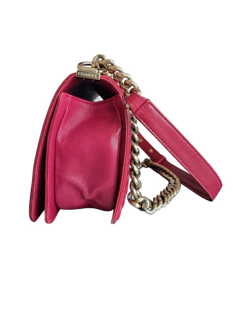 Chanel Red Quilted Leather Boy Flap Bag