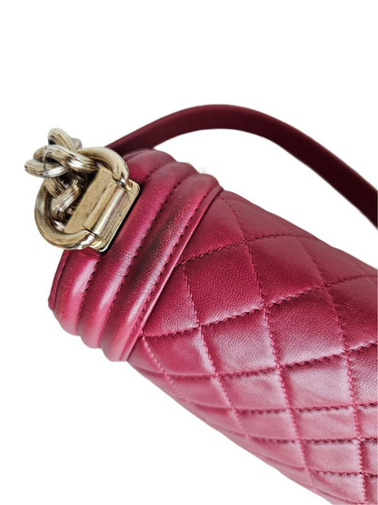 Chanel Red Quilted Leather Boy Flap Bag