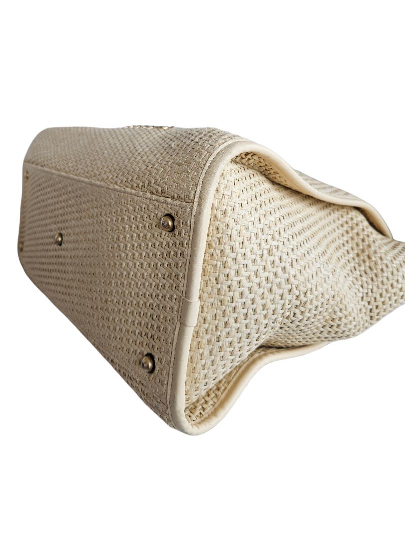 Chanel Beige Raffia Deauville Shopping Tote Bag