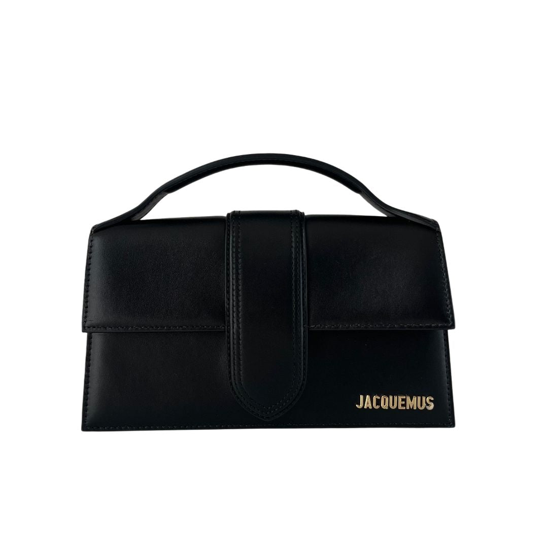 Jacquemus Le Grand Bambino Shoulder Bag in Black Leather