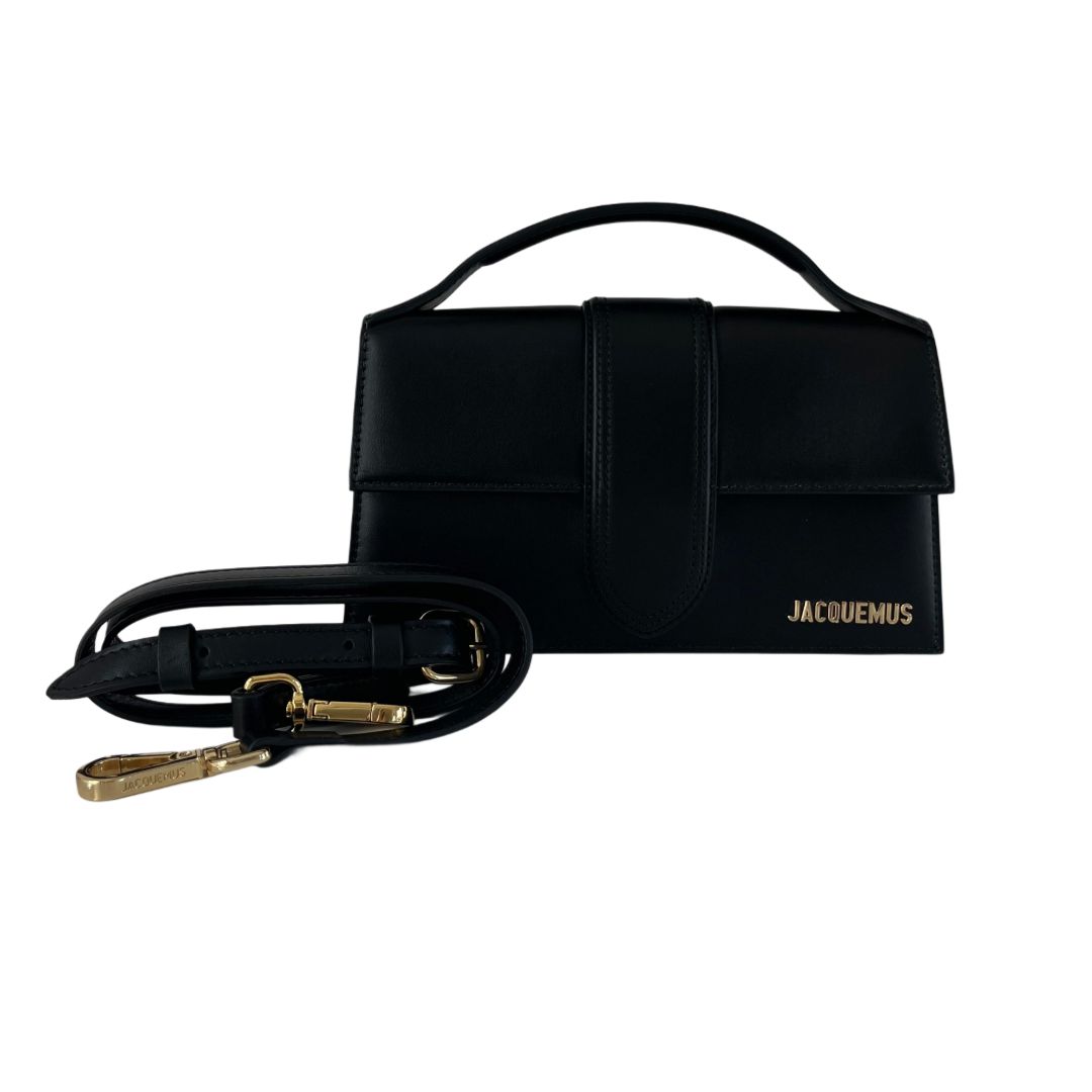 Jacquemus Le Grand Bambino Shoulder Bag in Black Leather