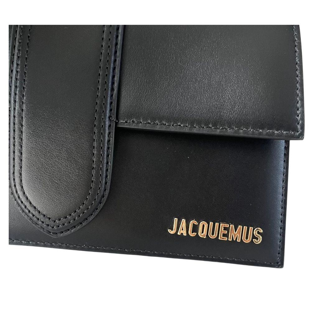 Jacquemus Le Grand Bambino Shoulder Bag in Black Leather