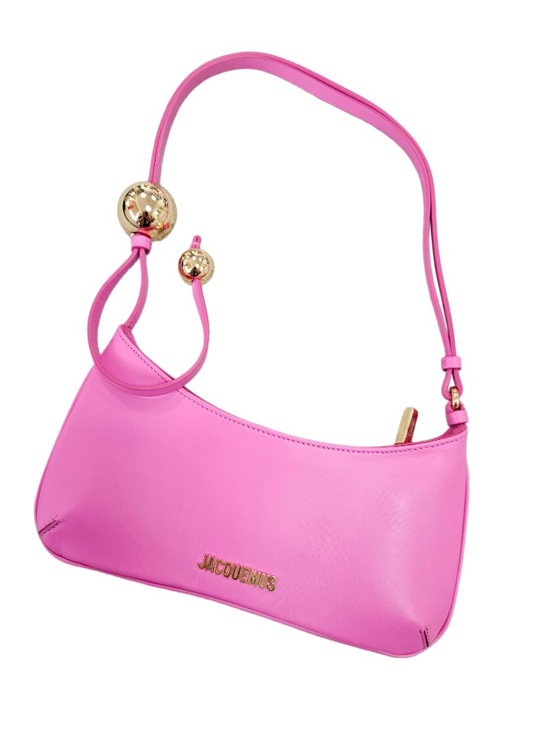 Jacquemus Pink Leather Le Bisou Perle Shoulder Bag