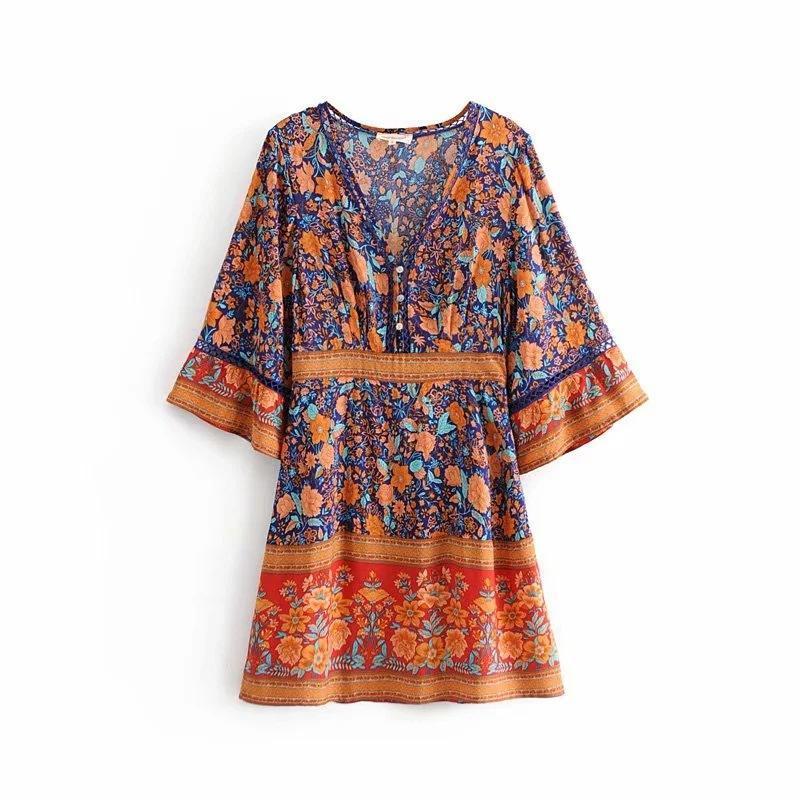 Vacation Spring Bohemian Hollow Print Beach Skirt