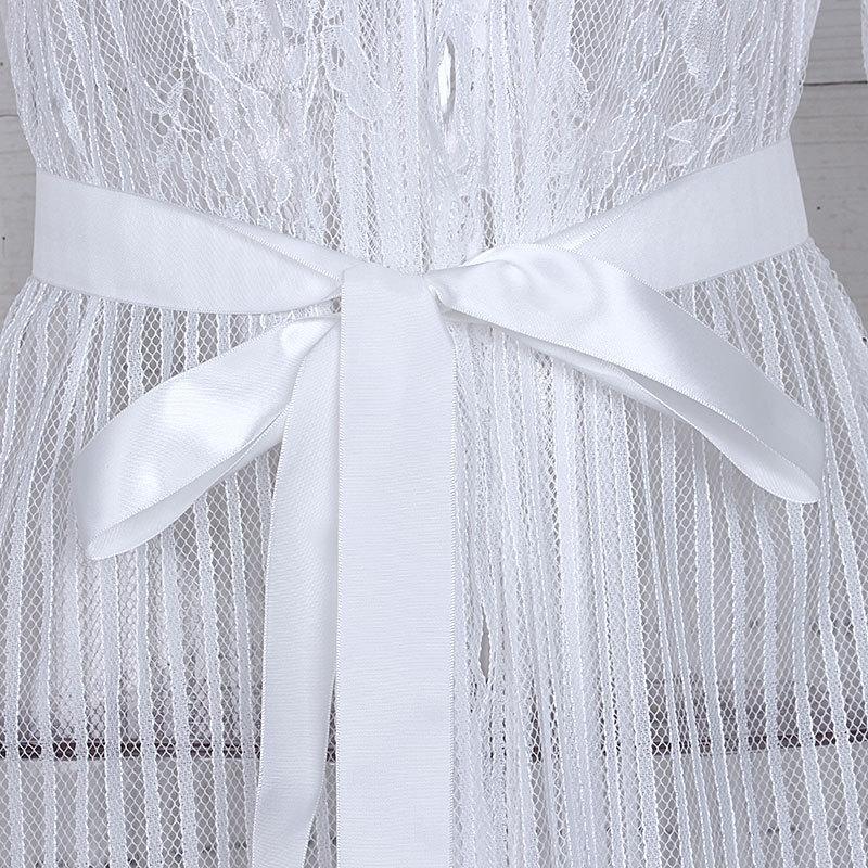 Solid Color Cover Up Swimwear Smock Lace Chiffon Bikini Beach Sunscreen Shirt Embroidered Holiday Cardigan