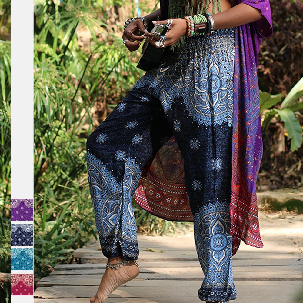 Floral Ethnic Loose Sports And Leisure Lantern Yoga Pants