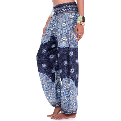 Floral Ethnic Loose Sports And Leisure Lantern Yoga Pants