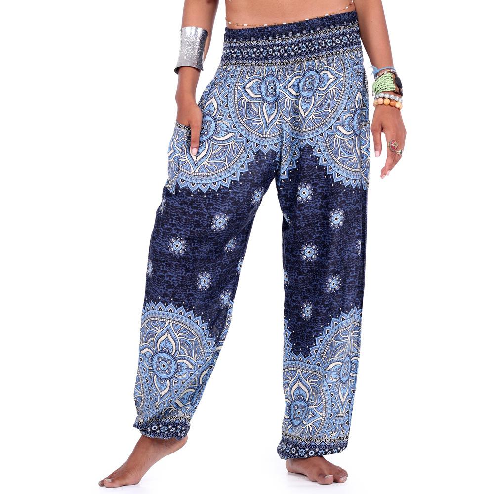 Floral Ethnic Loose Sports And Leisure Lantern Yoga Pants