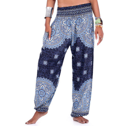 Floral Ethnic Loose Sports And Leisure Lantern Yoga Pants