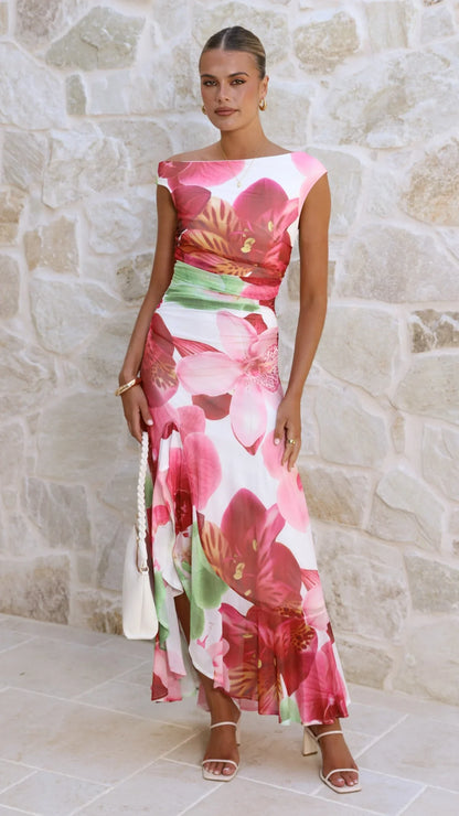 Amity Maxi Dress - Pink/Green Floral