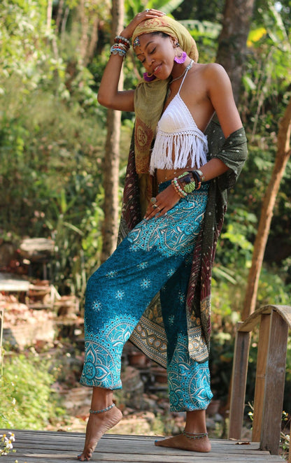 Floral Ethnic Loose Sports And Leisure Lantern Yoga Pants