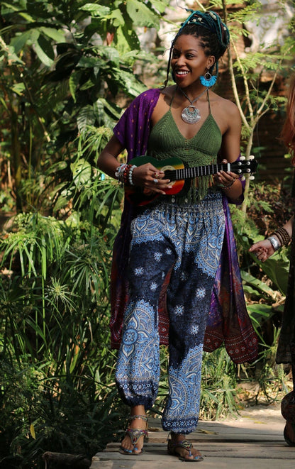 Floral Ethnic Loose Sports And Leisure Lantern Yoga Pants