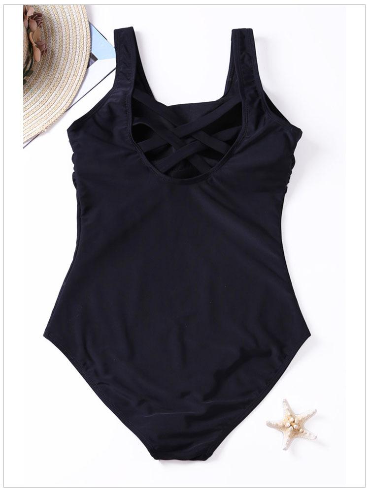 Women'S Gradient Solid Color Sexy Underwireless Bikini One-Piece Swimsuit